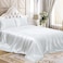 Homiest 3pcs Satin Sheets Set Luxury Silky Satin Bedding Set with Deep Pocket 1 Fitted Sheet 1 Flat Sheet 1 Pillowcase Twin Size White
