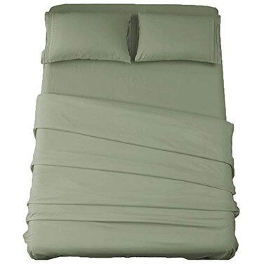 SONORO KATE Bed Sheet Set Super Soft Microfiber 1800 Series Luxury Egyptian Sheets 16Inch Deep PocketWrinkle and Hypoallergenic3 Piece Sage Twin