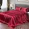 Vonty Satin Sheets Twin Silky Soft Satin Bed Sheets Burgundy Sheet Set 1 Deep Pocket Fitted Sheet 1 Flat Sheet 1 Pillowcases