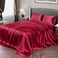 Vonty Satin Sheets Twin Silky Soft Satin Bed Sheets Burgundy Sheet Set 1 Deep Pocket Fitted Sheet 1 Flat Sheet 1 Pillowcases