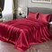 Vonty Satin Sheets Twin Silky Soft Satin Bed Sheets Burgundy Sheet Set 1 Deep Pocket Fitted Sheet 1 Flat Sheet 1 Pillowcases