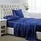 Lanest Housing Silk Satin Sheets Twin Size Satin Bed Sheet Set with Deep Pockets Cooling Soft and Hypoallergenic Satin Sheets Twin Navy Blue