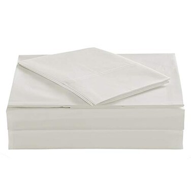 ELINEN King Size Percale Bed Sheets 200 Thread Count Cotton Polyester Blend Sheet SetWrinkle FreeBreathableCrisp Refreshing Feeling 60 Cotton 40 Polyester Cotton Rich Sheets 4 PCIvoryKing