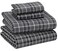 RUVANTI Flannel Sheets Full Size 100 Cotton Double Brushed Bed Sheets Set Deep Pockets 16 Inches All Seasons Breathable Extra Soft Full Sheets Warm Cozy 4 Piece Grey Plaid