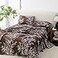 Spirit Linen home Queen Size Bed Sheets Pure Microfiber 4 Piece Polyester Bed Sheets Fitted Sheet Pillow Cases Queen Sheets for All Seasons Foliage ChocolateWhite Queen