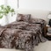 Spirit Linen home Queen Size Bed Sheets Pure Microfiber 4 Piece Polyester Bed Sheets Fitted Sheet Pillow Cases Queen Sheets for All Seasons Foliage ChocolateWhite Queen