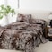 Spirit Linen home Queen Size Bed Sheets Pure Microfiber 4 Piece Polyester Bed Sheets Fitted Sheet Pillow Cases Queen Sheets for All Seasons Foliage ChocolateWhite Queen