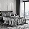 AiMay 6 Piece Satin Italian Style Bed Sheet Set Deep Pocket Stripes 1800 Luxury Rich Silk 1 Flat Sheet 1 Fitted Sheet 4 Envelope Pillowcases StainResistant Wrinkle Free King Grey