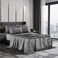 AiMay 6 Piece Satin Italian Style Bed Sheet Set Deep Pocket Stripes 1800 Luxury Rich Silk 1 Flat Sheet 1 Fitted Sheet 4 Envelope Pillowcases StainResistant Wrinkle Free King Grey