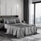 AiMay 6 Piece Satin Italian Style Bed Sheet Set Deep Pocket Stripes 1800 Luxury Rich Silk 1 Flat Sheet 1 Fitted Sheet 4 Envelope Pillowcases StainResistant Wrinkle Free King Grey