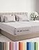 CGK Unlimited Extra Deep Split King Sheet Set 7 Piece Breathable and Cooling Sheets Hotel Luxury Bedding for Women Men Kids Teens Easy Secure Fit Soft Wrinkle Free Extra Deep Pockets Light Grey