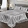 Vonty Satin Sheets Twin Silky Soft Satin Bed Sheets Silver Grey Sheet Set 1 Deep Pocket Fitted Sheet 1 Flat Sheet 1 Pillowcases