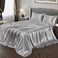 Vonty Satin Sheets Twin Silky Soft Satin Bed Sheets Silver Grey Sheet Set 1 Deep Pocket Fitted Sheet 1 Flat Sheet 1 Pillowcases