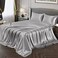 Vonty Satin Sheets Twin Silky Soft Satin Bed Sheets Silver Grey Sheet Set 1 Deep Pocket Fitted Sheet 1 Flat Sheet 1 Pillowcases