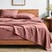 Bare Home Queen Sheet Set Luxury 1800 UltraSoft Stonewashed Microfiber Brushed Deep Pockets Easy Fit Breathable Bedding Sheet Sets Pillowcases Queen Dusty Rose