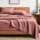 Bare Home Queen Sheet Set Luxury 1800 UltraSoft Stonewashed Microfiber Brushed Deep Pockets Easy Fit Breathable Bedding Sheet Sets Pillowcases Queen Dusty Rose