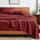Bare Home Queen Sheet Set Luxury 1800 UltraSoft Stonewashed Microfiber Brushed Deep Pockets Easy Fit Breathable Bedding Sheet Sets Pillowcases Queen Rosewood
