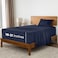 Mellanni Extra Deep Twin XL Sheets 3 PC Iconic Collection Bedding Hotel Luxury Ultra Soft Cooling Bed Sheets Wrinkle Fade Stain Resistant Twin Extra Long Navy Blue