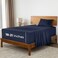 Mellanni Extra Deep Twin XL Sheets 3 PC Iconic Collection Bedding Hotel Luxury Ultra Soft Cooling Bed Sheets Wrinkle Fade Stain Resistant Twin Extra Long Navy Blue