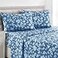 LDC LUX LUX Dcor Floral Queen Sheet Set 4 Piece UltraSoft Microfiber Bed Sheets with Flat Sheet 16 Inches Deep Pocket Fitted Sheet Pillowcases Breathable Bedroom Decor OekoTEX Navy Blue