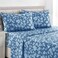 LDC LUX LUX Dcor Floral Queen Sheet Set 4 Piece UltraSoft Microfiber Bed Sheets with Flat Sheet 16 Inches Deep Pocket Fitted Sheet Pillowcases Breathable Bedroom Decor OekoTEX Navy Blue