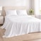 Rajlinen 100 Cotton King Sheets Set Cooling Breathable Bed Sheets 16 Inch Deep Pocket Fitted Sheet with AllAround Elastic Soft Durable Bedding Set White Solid