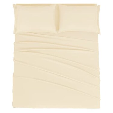 Mejoroom Full Size Sheet Set Soft Microfiber Bed Sheets Deep Pocket Fitted Sheet Breathable Soft Wrinkle Fade Resistant 4 Piece Full Taupe