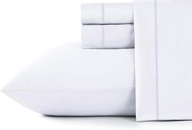 Shunjie.Home ShunjieHome 100 Cotton King Bed Sheets Set 600 Thread Count Sateen 4 Piece Bed Sheet Set Deep Pocket with All Around Elastic Breathable Durable Hotel Luxury Bedding White