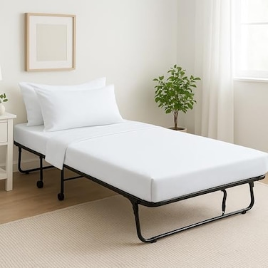 Cottingon 4 Pc Cot Sheets 33x75 Set 100 Egyptian Cotton Perfect for Rollaway Beds Narrow Twin Camping Cot Size Rv Bunk Guest Bed Replacement 7 Deep Mattress White Solid