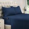 DREAMCARE Queen Sheet Set 4 pcs Breathable Cooling Sheets up to 15 Deep Pocket Queen Sheets Set with Side Pockets Extra Soft 100 Brushed Hypoallergenic Hotel Luxury Bedding Navy Blue