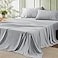 Bedsure Queen Sheet Set 4 Pieces Soft Queen Size Sheets Breathable Cooling Hotel Luxury Easy Care Polyester Microfiber Bedding for Kids Women Men Light Grey
