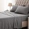 SLEEP ZONE Striped Cooling Sheets Set King Size Fitted Flat Sheet Pillowcase Sets 4 Piece Super Soft Stripe Bed Sheet Easy Care Deep Pocket Gull Grey King