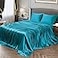 Vonty Satin Sheets Twin Silky Soft Satin Bed Sheets Teal Sheet Set 1 Deep Pocket Fitted Sheet 1 Flat Sheet 1 Pillowcases