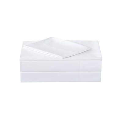 ELINEN King Size Percale Bed Sheets 200 Thread Count Cotton Polyester Blend Sheet SetWrinkle FreeBreathableCrisp Refreshing Feeling 60 Cotton 40 Polyester Cotton Rich Sheets 4 PCWhiteKing