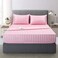 Lanest Housing SatinSilk Sheets King Size Bed Set Pink Soft Cooling Deep Pocket King Sheets Hypoallergenic Wrinkle and Fade Resistant Bedding Set Striped