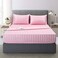 Lanest Housing SatinSilk Sheets King Size Bed Set Pink Soft Cooling Deep Pocket King Sheets Hypoallergenic Wrinkle and Fade Resistant Bedding Set Striped