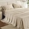 Bedsure Queen Sheet Set Rayon Derived from Bamboo Cooling Sheets Deep Pocket Up to 16 PureWoven Breathable Soft Hotel Luxury Silky Bedding for Hot Sleepers Beige