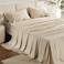 Bedsure Queen Sheet Set Rayon Derived from Bamboo Cooling Sheets Deep Pocket Up to 16 PureWoven Breathable Soft Hotel Luxury Silky Bedding for Hot Sleepers Beige