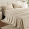 Bedsure Queen Sheet Set Rayon Derived from Bamboo Cooling Sheets Deep Pocket Up to 16 PureWoven Breathable Soft Hotel Luxury Silky Bedding for Hot Sleepers Beige