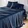 Bedsure Full Size Bed Sheets Cooling Sheets Rayon Derived from Bamboo PureWoven Breathable Soft Deep Pocket Up to 16 Inches Hotel Luxury Silky Bedding for Hot Sleepers Navy