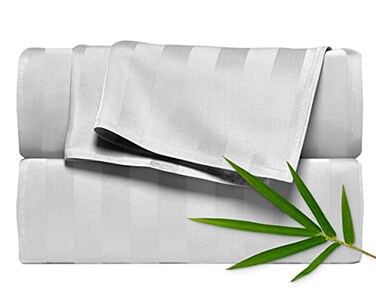 Pure Bamboo Full Sheets Genuine 100 Organic Viscose Derived from Bamboo Bed Sheet Set Luxuriously Soft Cooling Double Stitching 2 Year Quality Promise Full Jacquard White