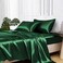 MR&HM MRHM Satin Bed Sheets Queen Size Sheets Set 4 Pcs Silky Bedding Set with 15 Inches Deep Pocket for Mattress Queen Dark Green