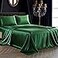 SiinvdaBZX 4Pcs Satin Sheet Set Full Size Ultra Silky Soft Emerald Green Satin Full Bed Sheets with Deep Pocket 1 Fitted Sheet 1 Flat Sheet 2 Envelope Closure Pillowcases