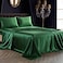 SiinvdaBZX 4Pcs Satin Sheet Set Full Size Ultra Silky Soft Emerald Green Satin Full Bed Sheets with Deep Pocket 1 Fitted Sheet 1 Flat Sheet 2 Envelope Closure Pillowcases