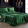 SiinvdaBZX 4Pcs Satin Sheet Set Full Size Ultra Silky Soft Emerald Green Satin Full Bed Sheets with Deep Pocket 1 Fitted Sheet 1 Flat Sheet 2 Envelope Closure Pillowcases