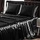 SiinvdaBZX 4Pcs Satin Sheet Set King Size Ultra Silky Soft Black Satin King Bed Sheets with Deep Pocket 1 Fitted Sheet 1 Flat Sheet 2 Envelope Closure Pillowcases