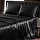 SiinvdaBZX 4Pcs Satin Sheet Set King Size Ultra Silky Soft Black Satin King Bed Sheets with Deep Pocket 1 Fitted Sheet 1 Flat Sheet 2 Envelope Closure Pillowcases