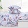 AZORES HOME King Organic Cotton Sateen Sheet Set Deep Pocket 300 Thread Count 4Piece Luxury Bedding Estella Multicolor