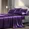P Pothuiny 6 Pieces Full Satin Sheets Luxury Silky Purple Satin Bedding Sheet Set 1 Deep Pocket Fitted Sheet 1 Flat Sheet 4 Pillow Cases