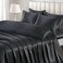 Ersmak 7 Pieces Satin Sheets Set King Size Luxury Silky Black Satin Bed Sheets Set with 1 Deep Pocket Fitted Sheet 1 Soft Flat Sheet 4 King Pillowcases and 1 Body Pillowcase